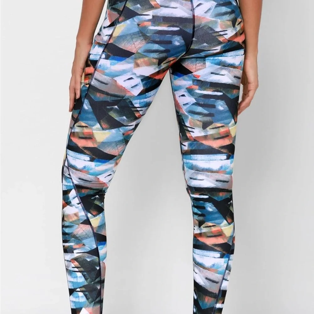 Multicolor Stainglass Abstract Leggings - Picture 4 of 10